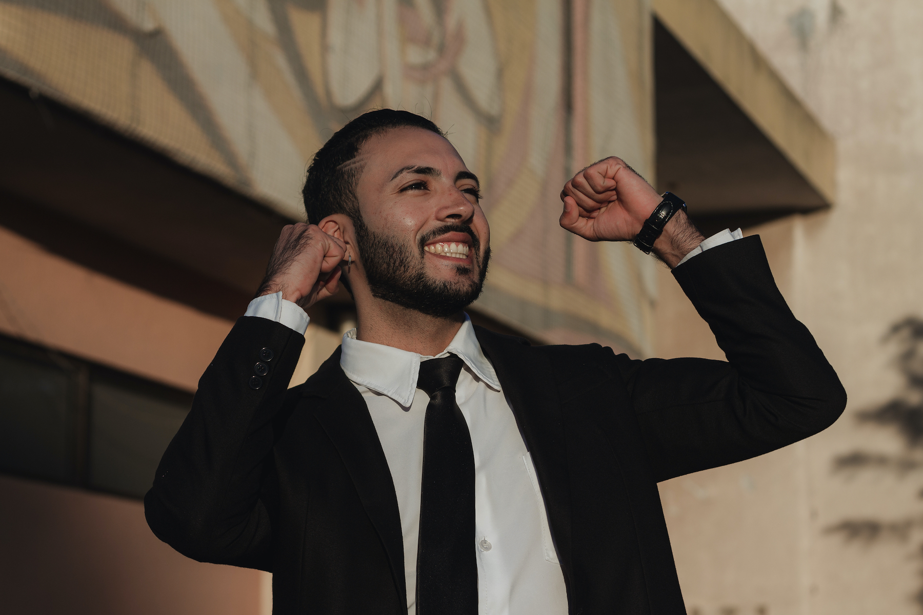 man happy after becoming a successful real estate agent